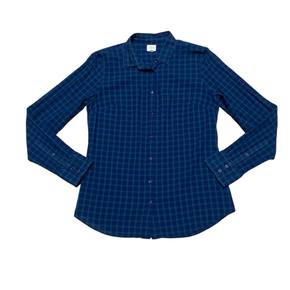 J Crew The Perfect Shirt Button Down Long Sleeve Blouse
Women’s S Blue Plaid Top